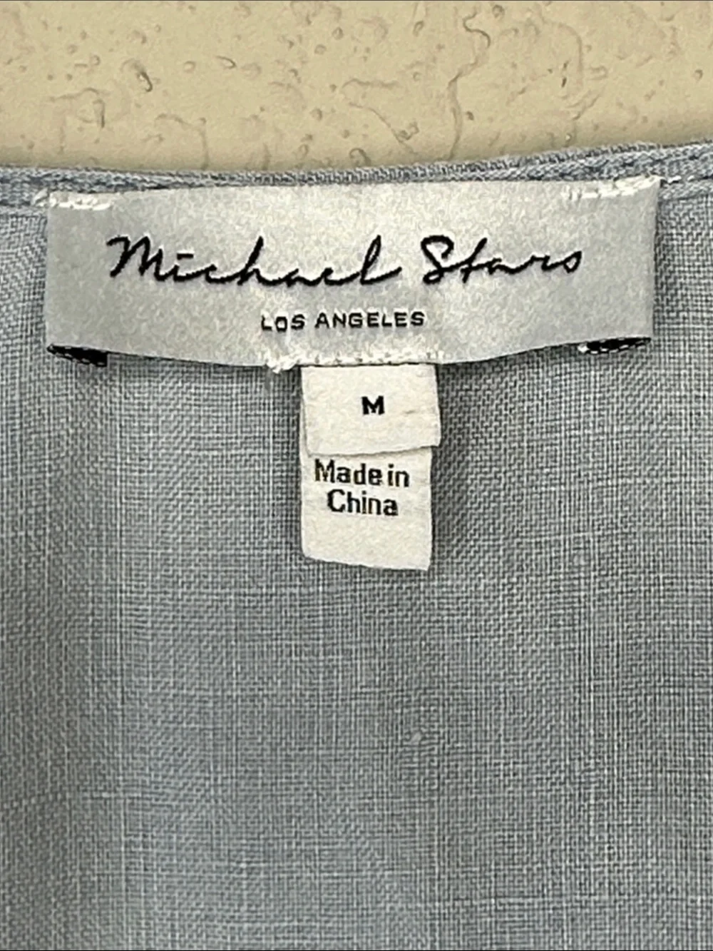 MICHAEL STARS Lulu Button-down Linen Midi Dress Size Medium Blue